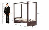 Solivo Solid Sheesham Wood Single Poster Bed Without Storage (Walnut Finish)